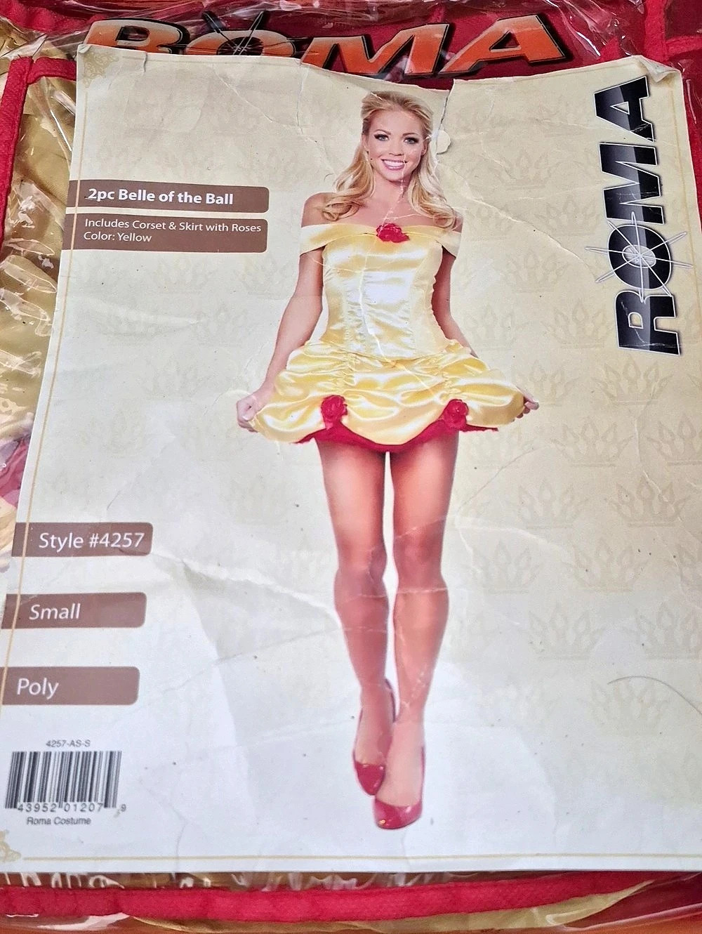 Roma Costume 2pc Belle of the Ball Yellow & Red Size Small